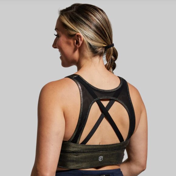 Born Primitive Milk and Muscles Nursing Sports Bra Metallic Gold size large - Picture 2 of 16